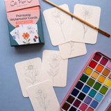 Paintable Watercolor Card Deck - Summer Flowers