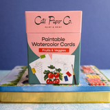 Paintable Watercolor Card Deck - Fruits and Veggies