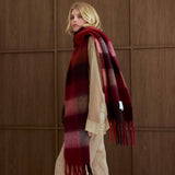 The Reykjavik Scarf - 100% Recycled - Burgundy check