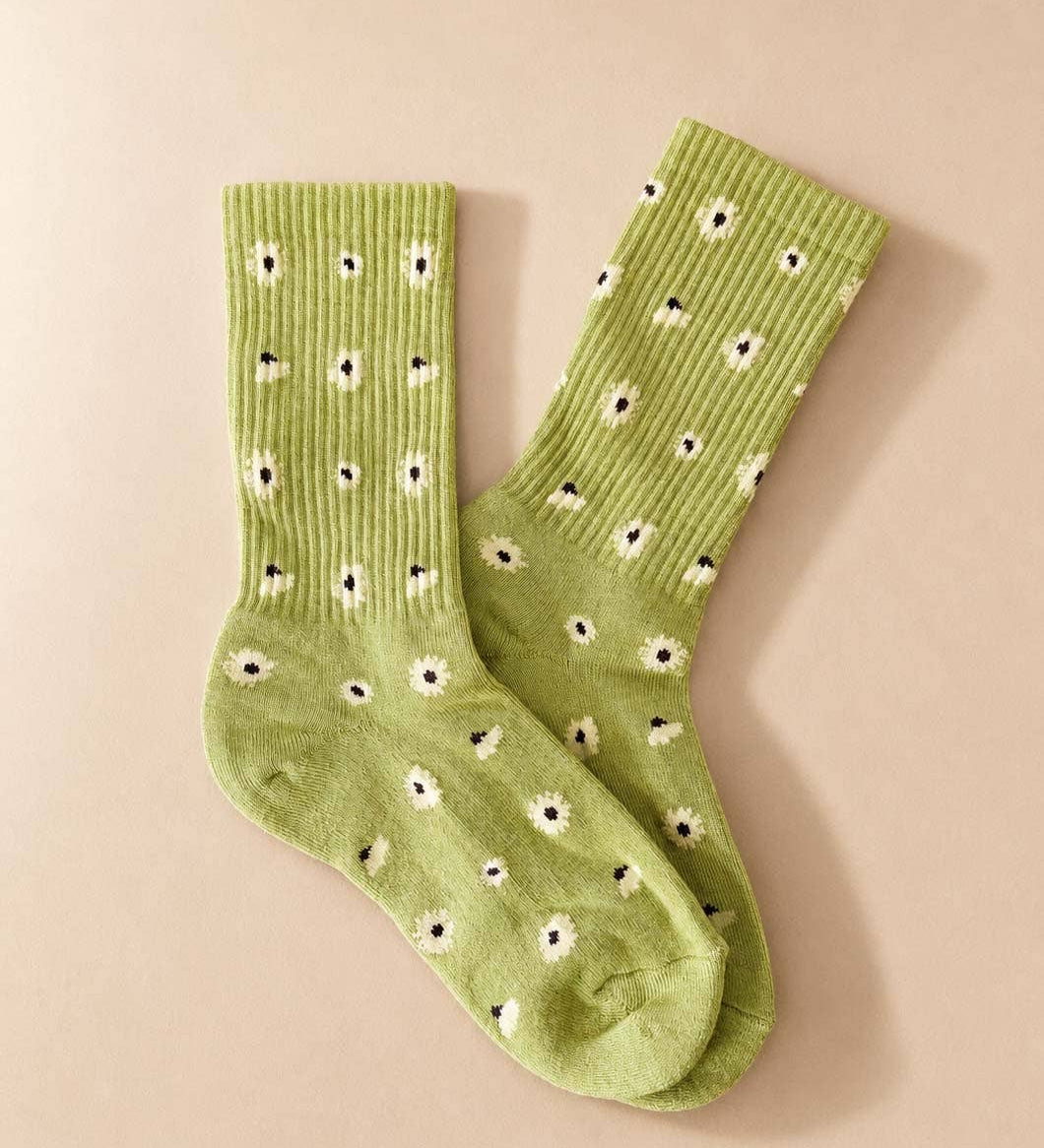 Daisy Dot Crew Socks