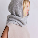The Alpaca Hooded Scarf - Blizzard Grey