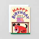 Happy Birthday Dog Ate The Cake Greetings Card