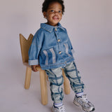 STRIPE POCKET CHORE COAT  - Milk Teeth
