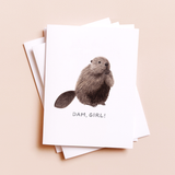 Dam Girl Beaver — Animal Pun Friendship Card