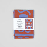 Making Faces Blue/Brown Woven Cotton Tea Towel