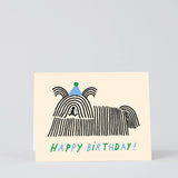 Happy Birthday Long hair Dog Kids Greeting Card