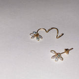 Mums earring- Asymmetric Pair: Gold Filled