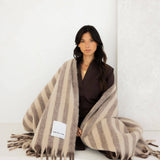 The Wool Stripe Throw - Burnt Umber Stripe