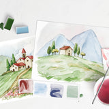 Italian Fields watercolor painting kit
