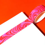 "Fruit Punch" Y2K Groovy Pink Marble Stationery Washi Tape