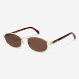 FREYRS Clark Oval Sunglasses - Gold/Brown