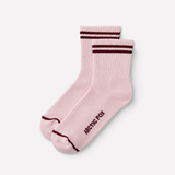 Striped Sock - 100% Bamboo - Pink Frost