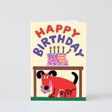 Happy Birthday Dog Ate The Cake Greetings Card