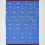 Wave Grid Woven Cotton Tea Towel – Blue