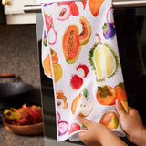 Asian Fruit Waffle Weave Kitchen Towel