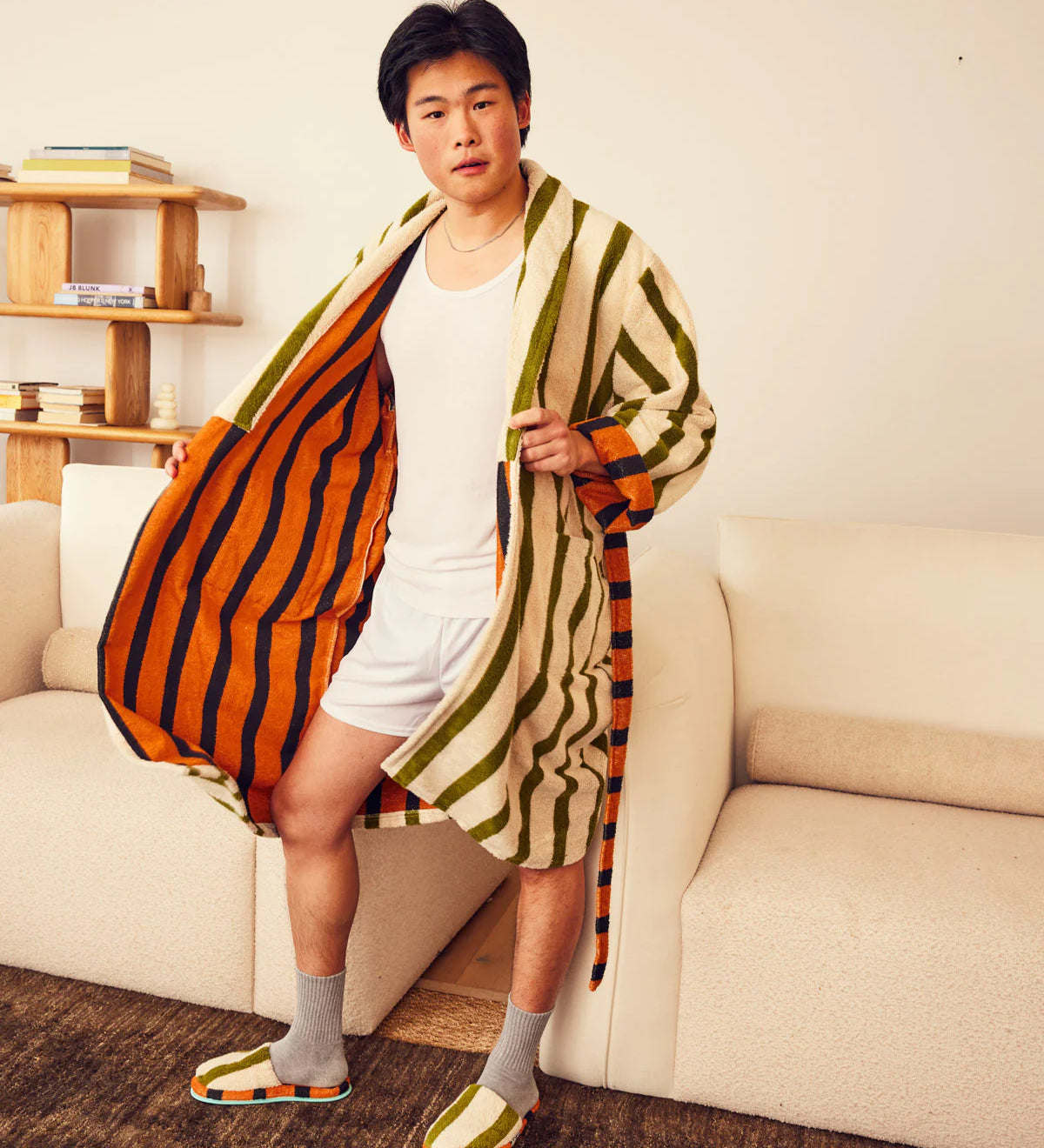 Juniper Stripe Bathrobe-Dusen Dusen